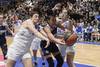 Florencia Somma, de Malvín, Estefani Fajardo, de Defensor Sporting, y Emilia Larre Borges, de Malvín, en el gimnasio de Malvín. (archivo, octubre de 2019) · Foto: Sandro Pereyra Florencia Somma, de Malvín, Estefani Fajardo, de Defensor Sporting, y Emilia Larre Borges, de Malvín, en el gimnasio de Malvín. (archivo, octubre de 2019) · Foto: Sandro Pereyra