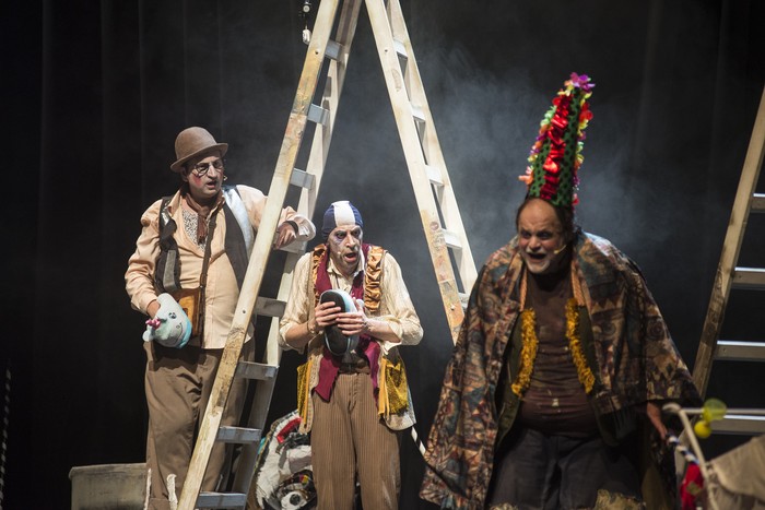 Jorge Temponi, Jorge Esmoris y Nestor Guzzini, en Recuerdos de Niza, en la Sala Zitarrosa. · Foto: Natalia Rovira