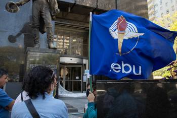 Movilización de AEBU por el centro de Montevideo (archivo). · Foto: Alessandro Maradei