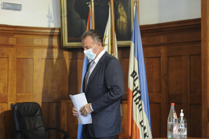 Daniel Salinas, en una conferencia de prensa, en el Ministerio de Salud Pública, en Montevideo (archivo, febrero de 2022). · Foto: Federico Gutiérrez