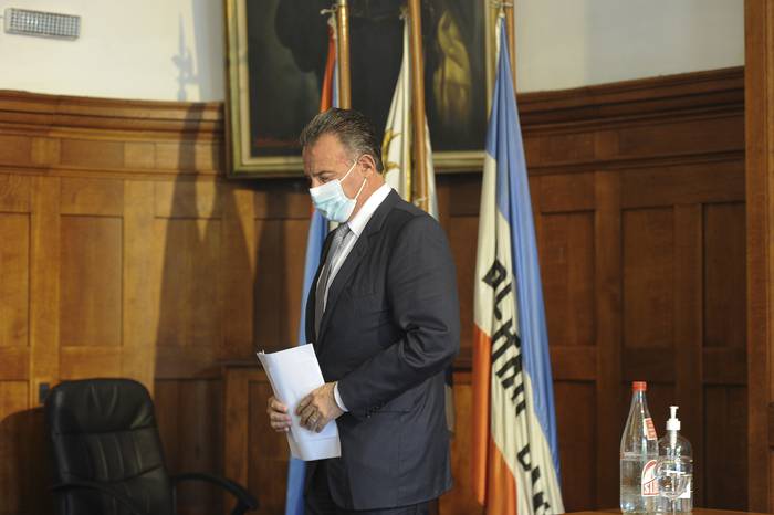 Daniel Salinas en el Ministerio de Salud Pública, en Montevideo (archivo, febrero de 2022). · Foto: Federico Gutiérrez