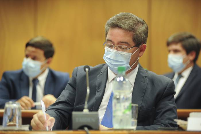 Leonardo Cipriani, en la Comisión de Salud, de la cámara de diputados. · Foto: Federico Gutiérrez