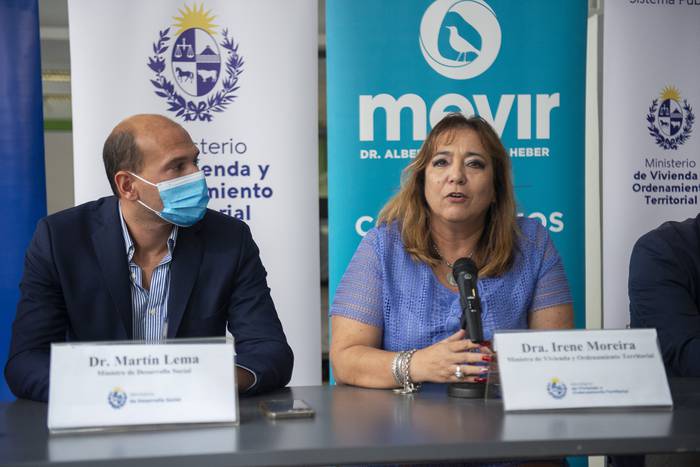 Marín Lema e Irene Moreira, durante la firma del convenio. · Foto: Alessandro Maradei