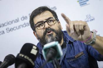 Emiliano Mandacen, en la sede de Fenapes. (archivo, 2022) · Foto: Ernesto Ryan