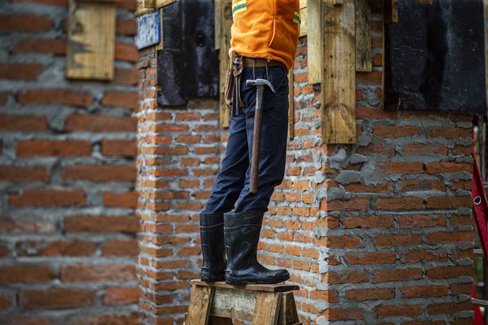Trabajador de la construcción. · Foto: Ernesto Ryan