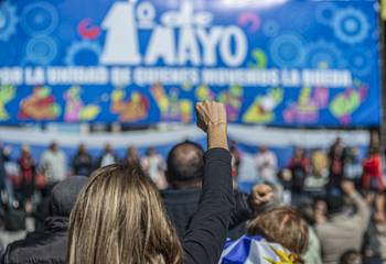 Acto por el día de los trabajadores.(archivo, mayo de 2022) · Foto: Alessandro Maradei