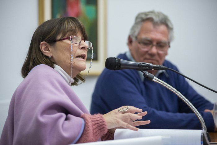 Daysi Iglesias y Julián Mazzoni durante una conferencia de prensa (archivo, 2022).