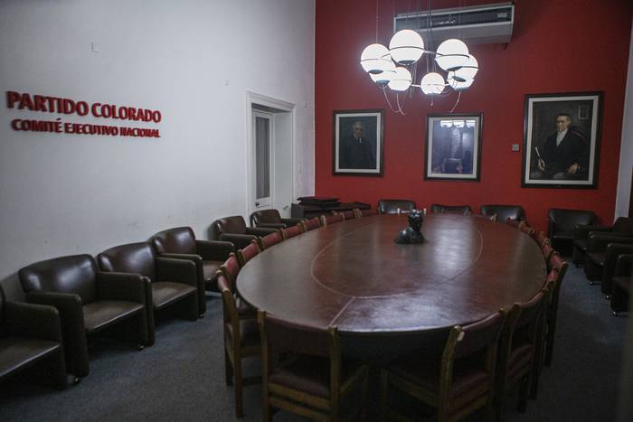 Casa del Partido Colorado, en Montevideo (archivo, mayo de 2022). · Foto: .