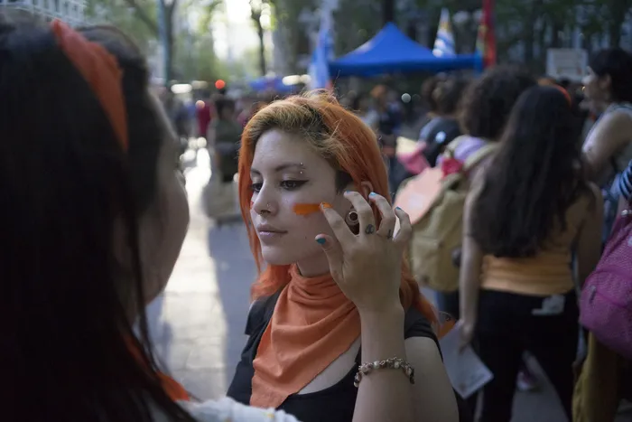 Marcha feminista Bancátela Vos, en la plaza Libertad (archivo). · Foto: Mariana Greif