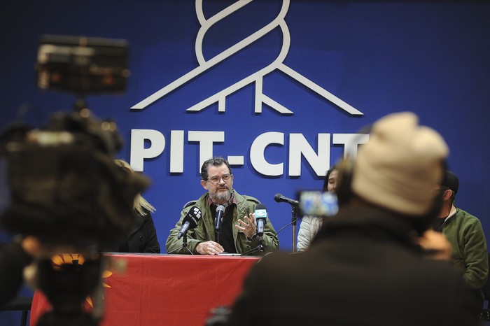 Danilo Dárdano, en la sede del PIT-CNT (archivo, mayo de 2020). · Foto: Federico Gutiérrez