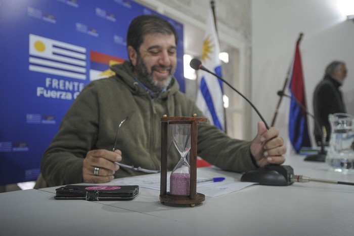 Fernando Pereira, durante una plenario nacional, en la Huella de Seregni, en Montevideo (archivo). · Foto: Federico Gutiérrez
