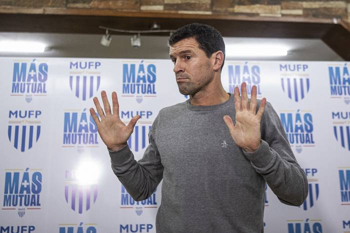 Diego Scotti, presidente de la Mutual Uruguaya de Futbolistas Profesionales (MUFP) (archivo, julio de 2022). · Foto: Ernesto Ryan