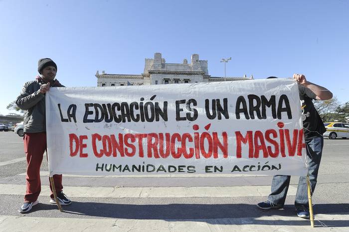 Movilización por presupuesto para la Universidad de la República (archivo, julio de 2022). · Foto: Federico Gutiérrez
