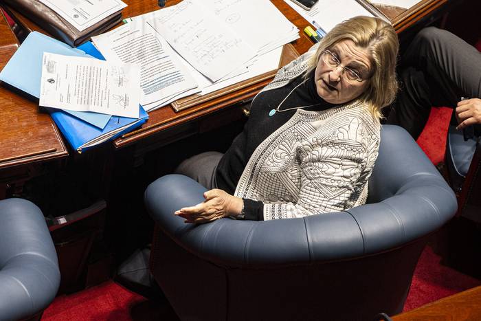 Graciela Bianchi, durante una sesión de la Cámara de Senadores (archivo, agosto de 2022). · Foto: Ernesto Ryan