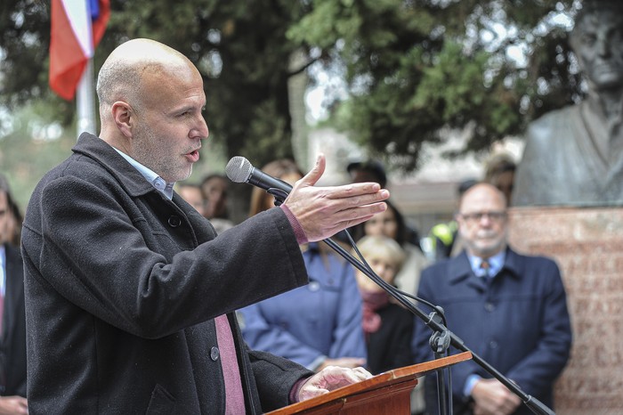 Francisco Legnani, en el acto por el 126° aniversario de la fundación de Los Cerrillos (archivo, 2022). · Foto: Federico Gutiérrez