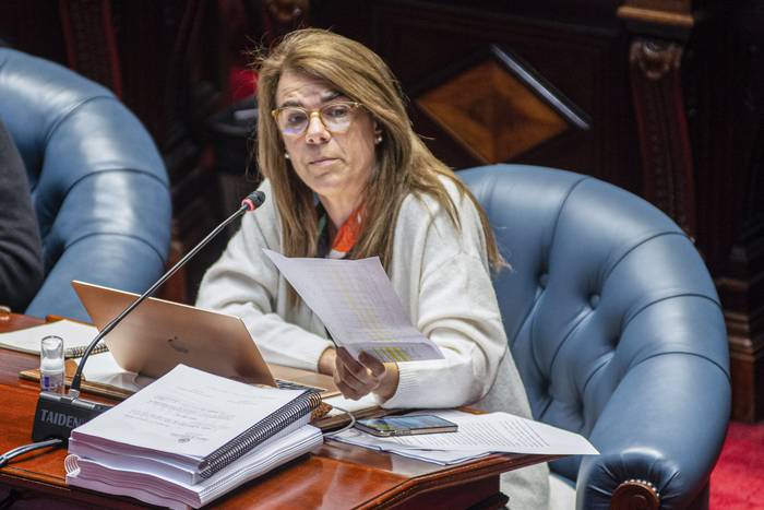 Silvia Nane, en la Cámara de Senadores. · Foto: Alessandro Maradei