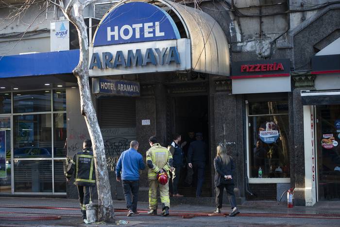 Incendio en el Hotel Aramaya, el 17 de octubre. · Foto: Alessandro Maradei