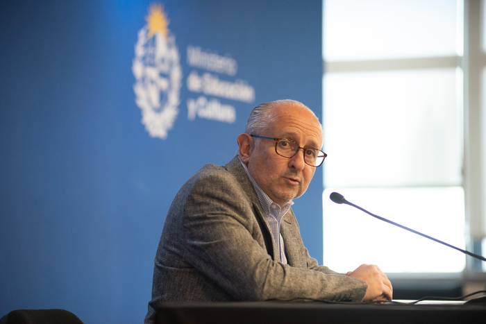 Pablo da Silveira, durante conferencia de prensa (archivo, octubre de 2022). · Foto: Mara Quintero