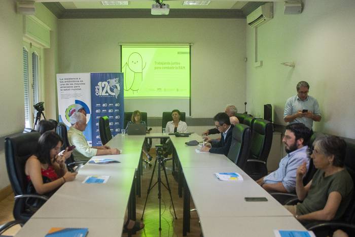 Presentación de la encuesta sobre el uso de antibióticos en la población uruguaya. · Foto: Alessandro Maradei