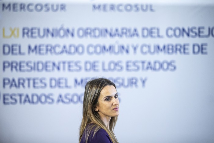 Carolina Ache, el 6 de diciembre, durante la Cumbre del Mercosur, en Montevideo. · Foto: .