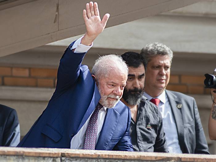 Luiz Inácio Lula da Silva, el miércoles, en la Intendencia de Montevideo · Foto: Alessandro Maradei