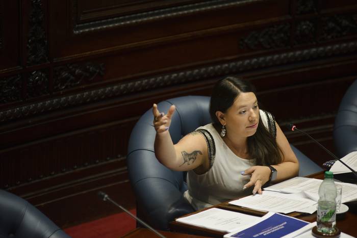 Bettiana Díaz, durante una sesión en el Parlamento (archivo, enero de 2023). · Foto: Mara Quintero
