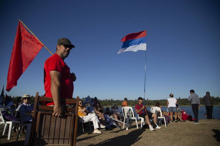Acto del Frente Amplio, el 5 de febrero en Parque del Plata. · Foto: Camilo dos Santos