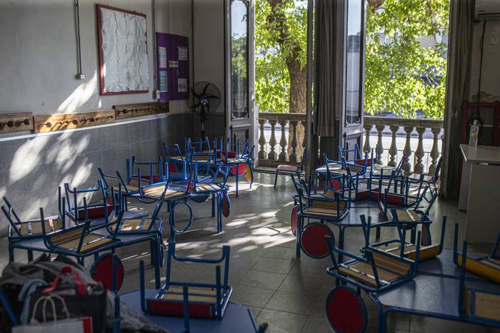 Salón de clases de la Escuela Joaquín Suárez. · Foto: Ernesto Ryan