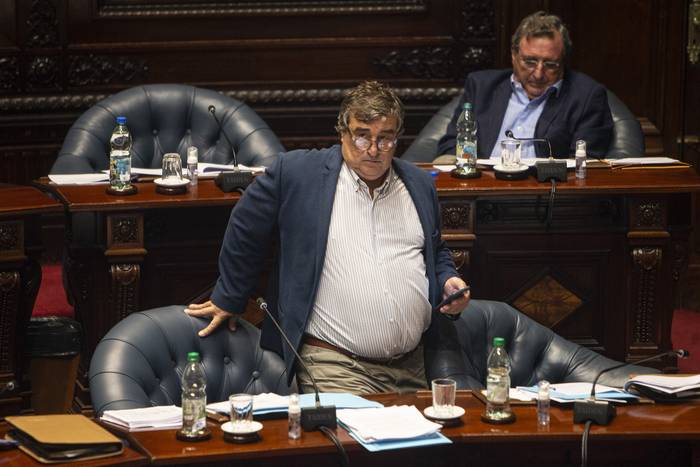 Sergio Botana en la sesión del Senado que votó rebajas impositivas. · Foto: .