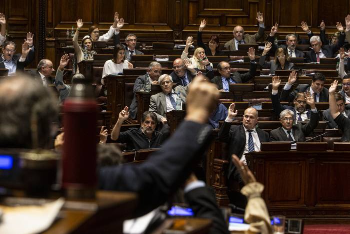 Votación de la Ley de Reforma de la Seguridad Social, el 25 de abril, en la Cámara de Diputados. · Foto: .