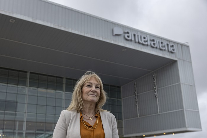 Carolina Cosse en el Antel Arena, en Montevideo (archivo, 2023). · Foto: Ernesto Ryan