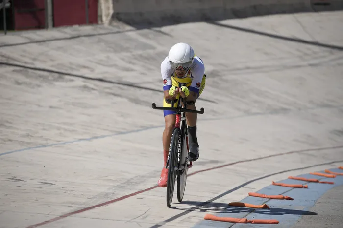 Thomas Silva, en el velódromo de Montevideo. (Archivo) · Foto: Sandro Pereyra