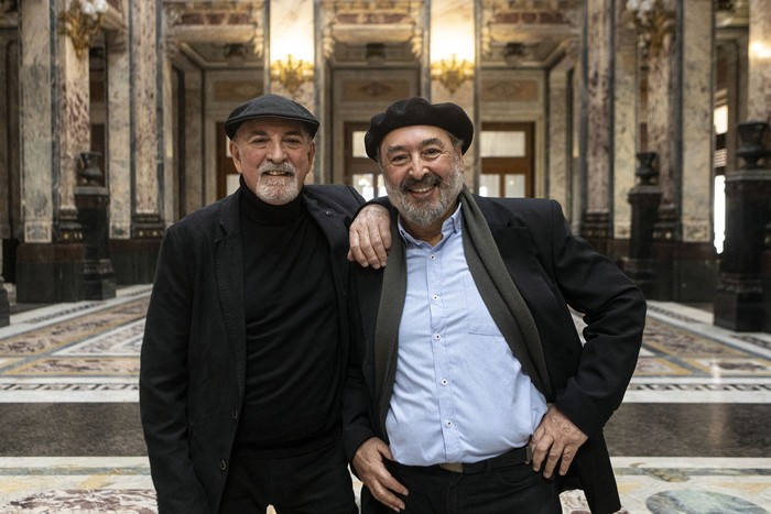 Mario Carrero y Eduardo Larbanois, en el Palacio Legislativo. · Foto: Ernesto Ryan