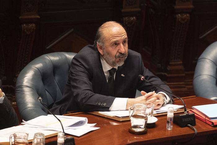 José Nunes, el 1º de agosto, durante el plenario de la Cámara de Senadores. · Foto: Alessandro Maradei