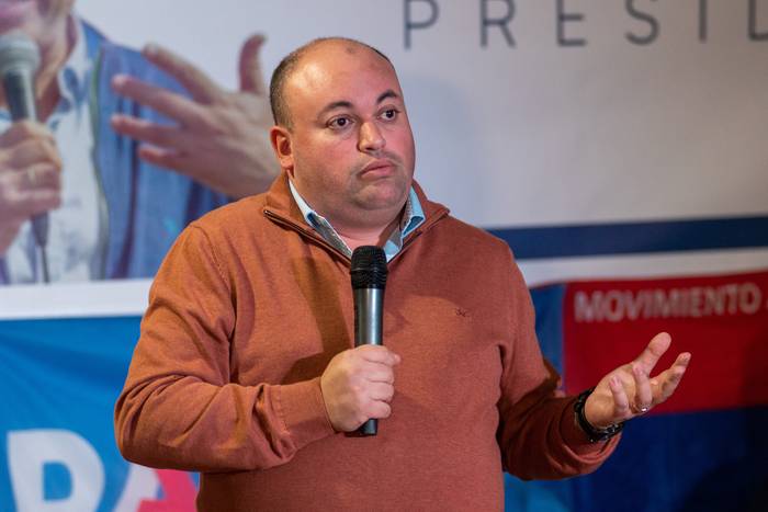 Nicolás Viera, durante un acto en Colonia del Sacramento (archivo, 2023). · Foto: Ignacio Dotti