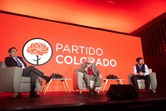 Julio María Sanguinetti y Andrés Ojeda (archivo, setiembre de 2023). · Foto: Mara Quintero