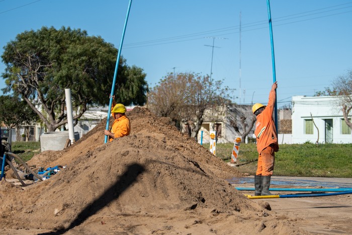 Obras de saneamientos en Juan Lacaze, Colonia (archivo, setiembre de 2023). · Foto: Ignacio Dotti