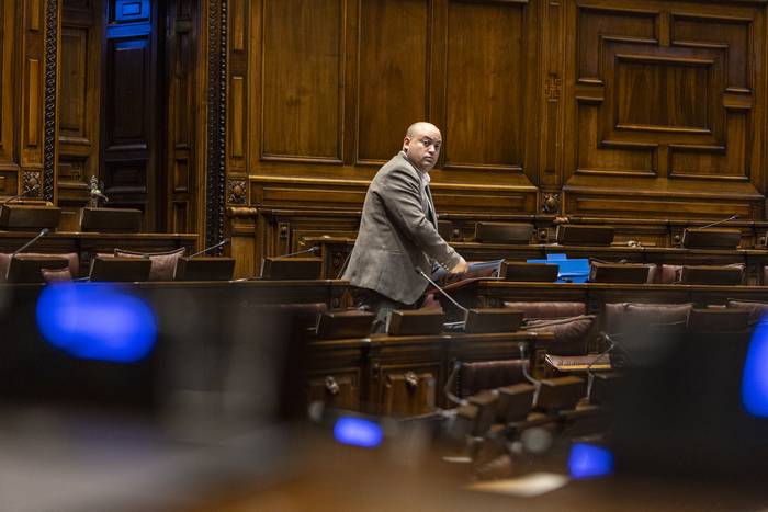 Nicolás Viera, el 3 de octubre, en la Cámara de Diputados. · Foto: Ernesto Ryan
