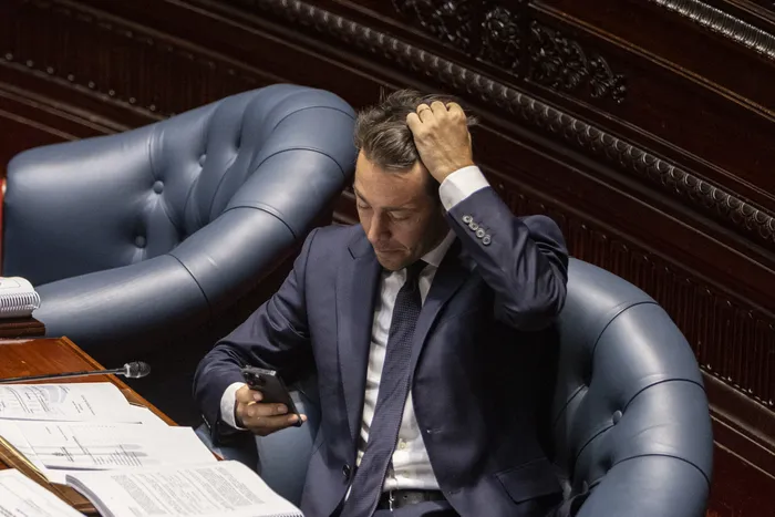 Juan Sartori, en la Cámara de Senadores. (Archivo, octubre de 2023) · Foto: Ernesto Ryan