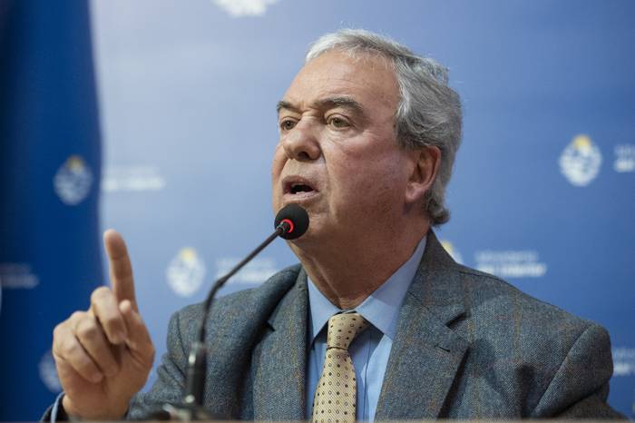 Luis Alberto Heber, el 11 de octubre, en el Ministerio del Interior. · Foto: Alessandro Maradei