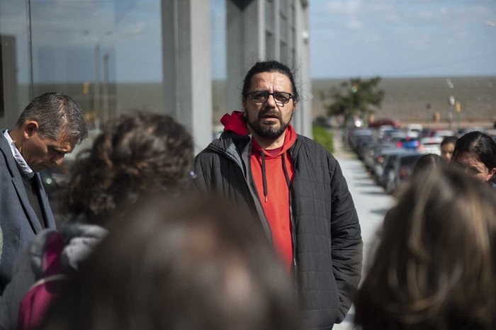 Líber Romero durante una movilización gremial. (archivo, octubre de 2023) · Foto: Alessandro Maradei