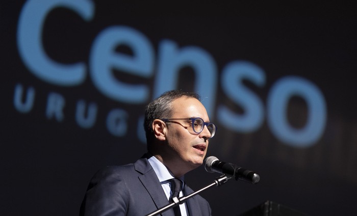 Diego Aboal durante la presentación resultados del censo 2023. · Foto: Camilo dos Santos