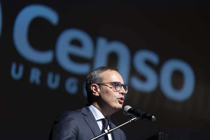 Diego Aboal, el 27 de noviembre, durante la presentación Resultados Censo 2023. · Foto: Camilo dos Santos