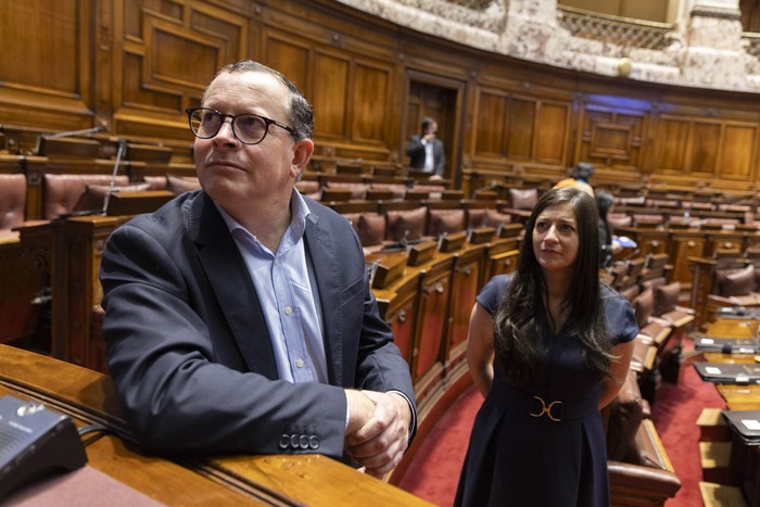 Álvaro Perrone y Silvana Pérez, en la Cámara de Diputados (archivo, noviembre de 2023). · Foto: Ernesto Ryan