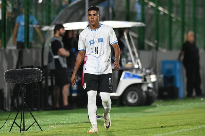 Juan Cruz De Los Santos, durante un partido amistoso de la Selección Sub 23 (archivo, enero de 2024). · Foto: Alessandro Maradei