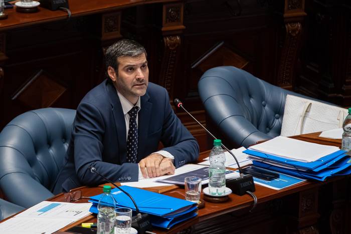 Nicolás Martinelli, el 19 de enero, en la Cámara de Senadores. · Foto: Rodrigo Viera Amaral