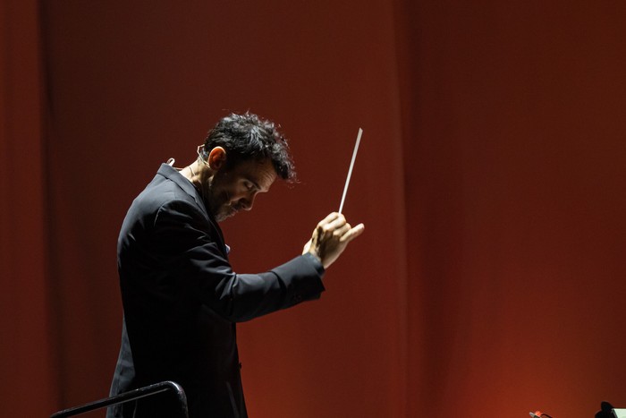 Martín Jorge, durante una actuación de la Banda Sinfónica de Montevideo (archivo, noviembre de 2024). · Foto: Rodrigo Viera Amaral