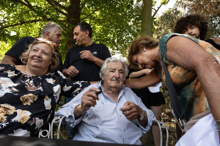 José Mujica, el 16 de febrero, en Lomas de Solymar. · Foto: Mara Quintero