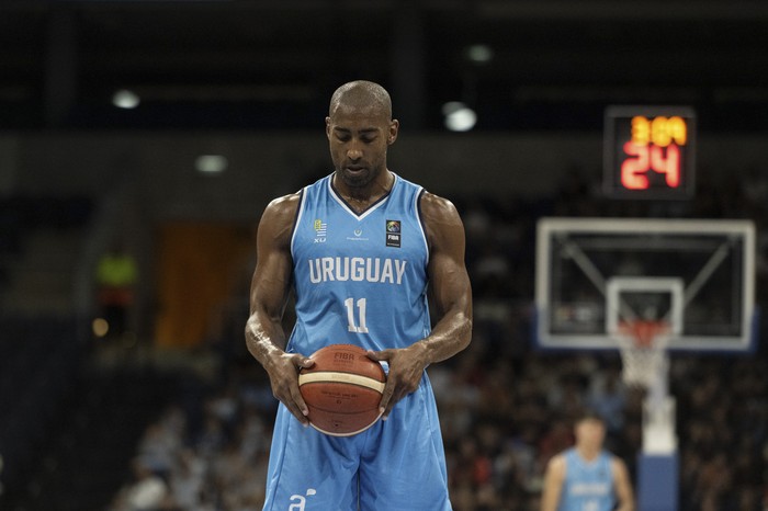 Jayson Granger durante el partido Uruguay-Panamá en el Antel Arena (archivo, febrero de 2024). · Foto: Mara Quintero