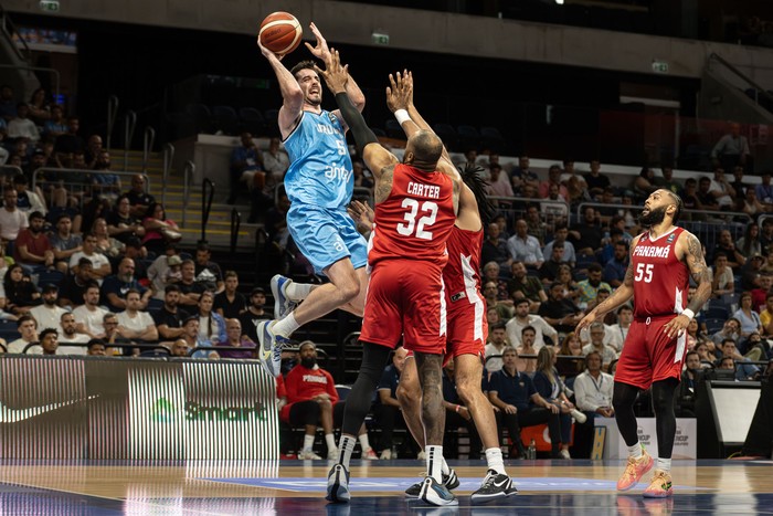 Uruguay y Panamá, en el Antel Arena (archivo, febrero de 2024). · Foto: Mara Quintero